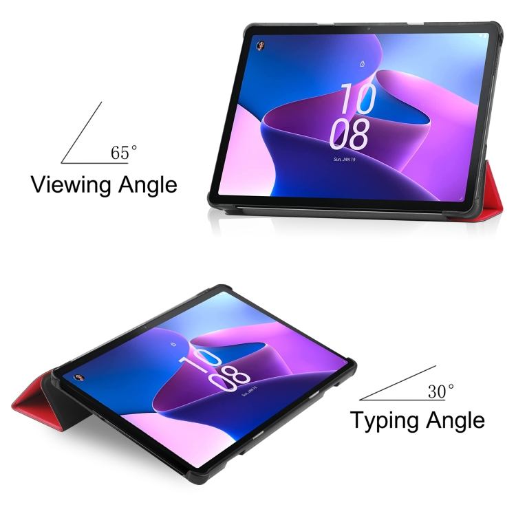 Husă Flip Din LEATHER Pentru Lenovo Tab M10 Generația A 3-a Roșie