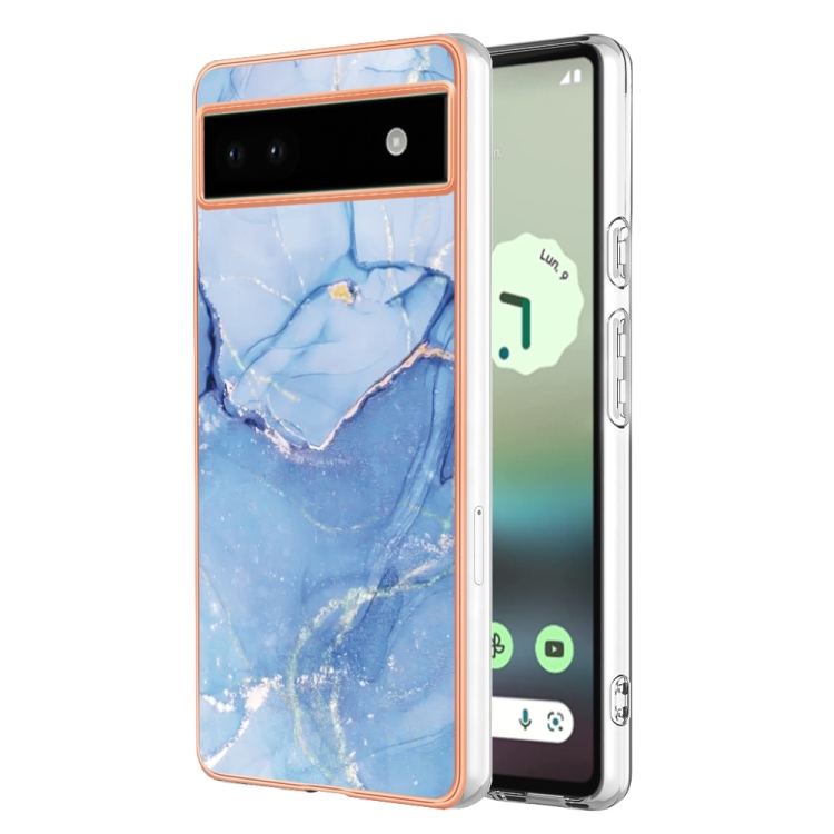 Husă de protecție IMD MARBLE pentru Google Pixel 6a BLUE