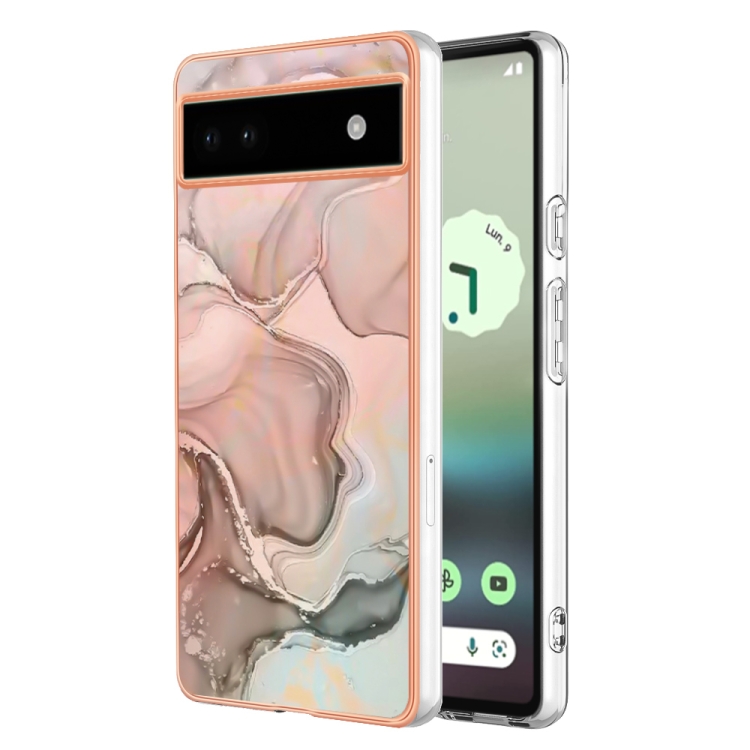 Husa de protectie IMD MARBLE pentru Google Pixel 6a ROSE GOLD