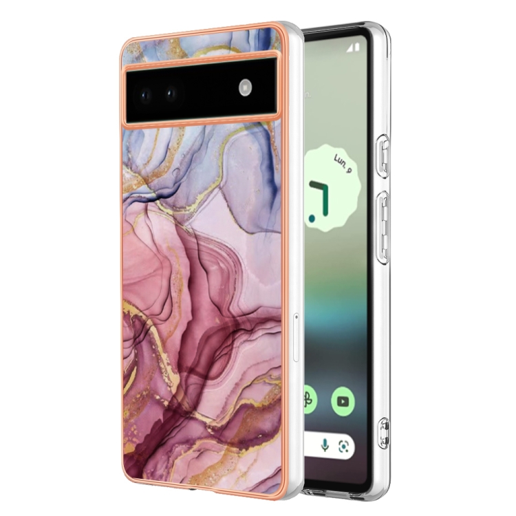 Husa de protectie IMD MARBLE pentru Google Pixel 6a ROSE RED