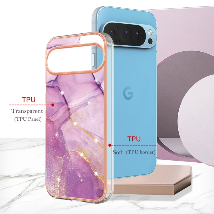 IMD MARBLE Husă De Protecție Pentru Google Pixel 9 / Pixel 9 Pro PURPLE