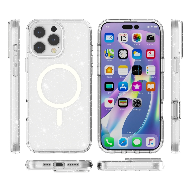 GLITTER MAGSAFE Capac De Protecție Pentru Apple IPhone 16 Pro Max Alb