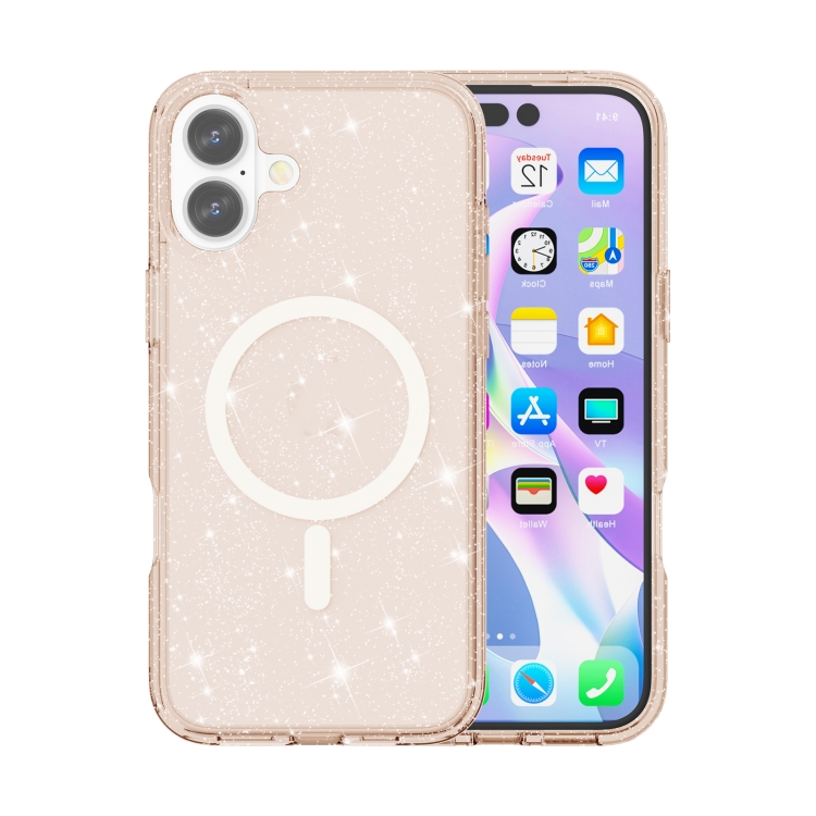 GLITTER MAGSAFE Husă De Protecție Pentru Apple IPhone 16 Plus Roz Somon