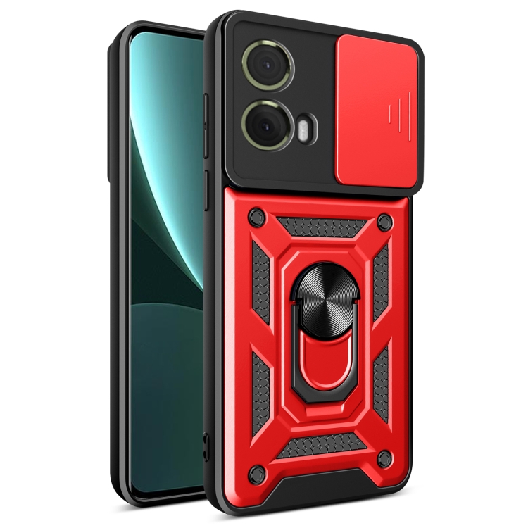 RING CAMERA Capac Cu Suport Pentru Motorola Moto G85 5G Roșu