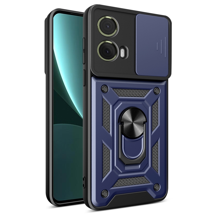 RING CAMERA Capac Cu Suport Pentru Motorola Moto G85 5G Albastru