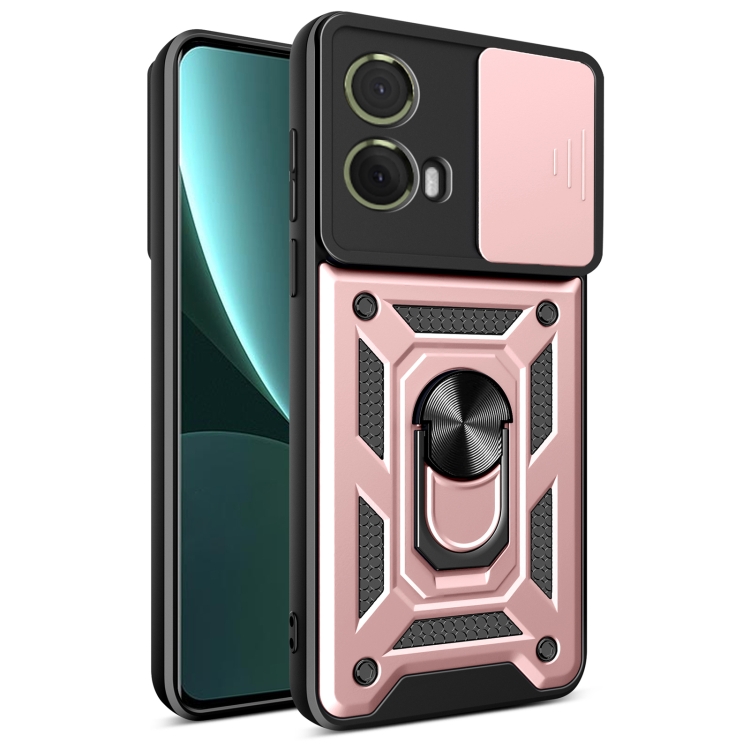 RING CAMERA Capac Cu Suport Pentru Motorola Moto G85 5G Roz