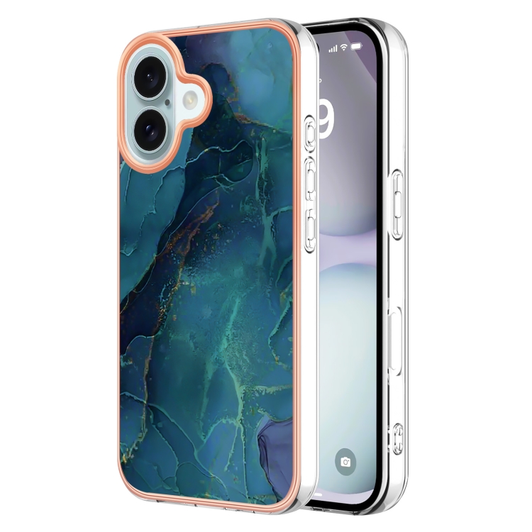 IMD MARBLE Husă De Protecție Pentru Apple IPhone 16 Plus GREEN