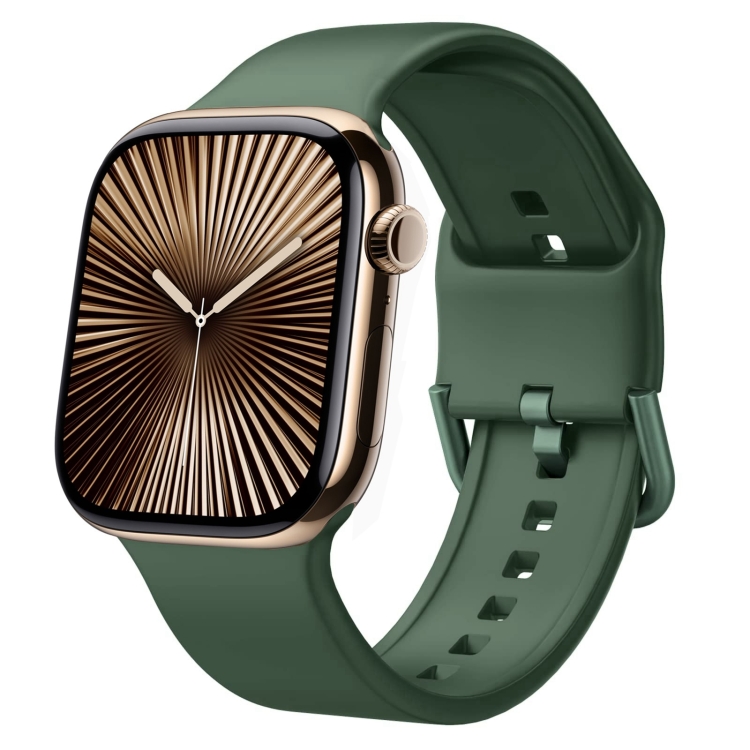 SILICONE Curea Interschimbabilă Pentru Apple Watch 10 46mm Verde închis