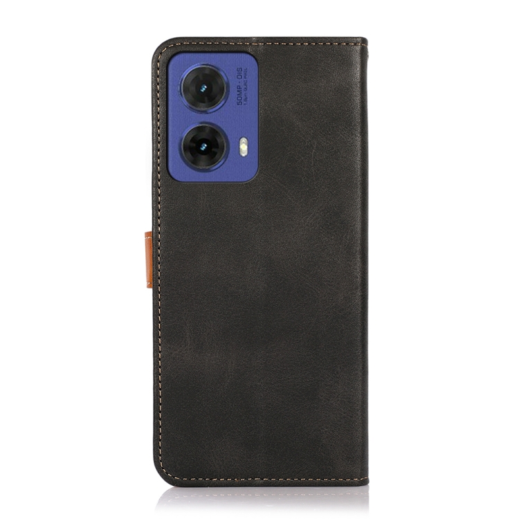 KHAZNEH DUAL-COLOR Husă Portofel Pentru Motorola Moto G85 5G Negru