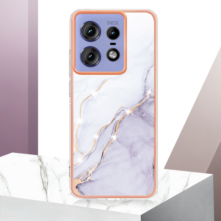 IMD MARBLE Husă De Protecție Pentru Motorola Edge 50 Pro WHITE