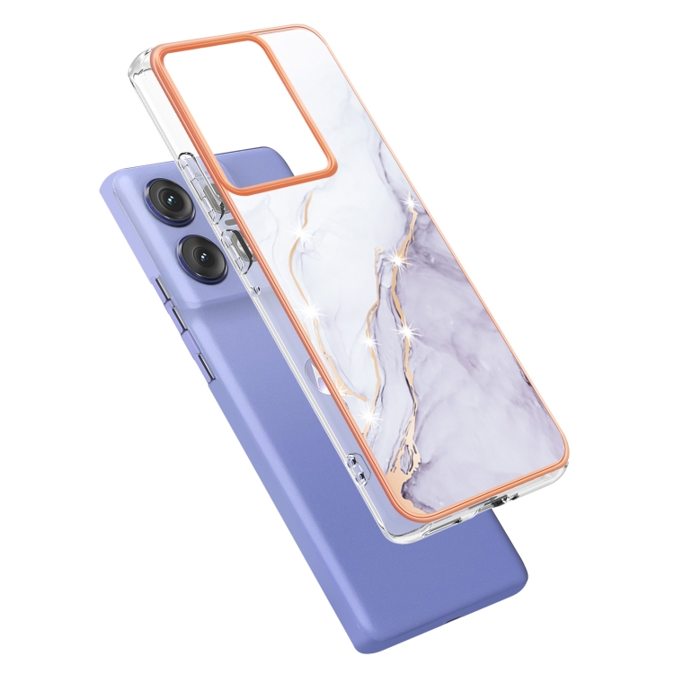 IMD MARBLE Husă De Protecție Pentru Motorola Edge 50 Pro WHITE