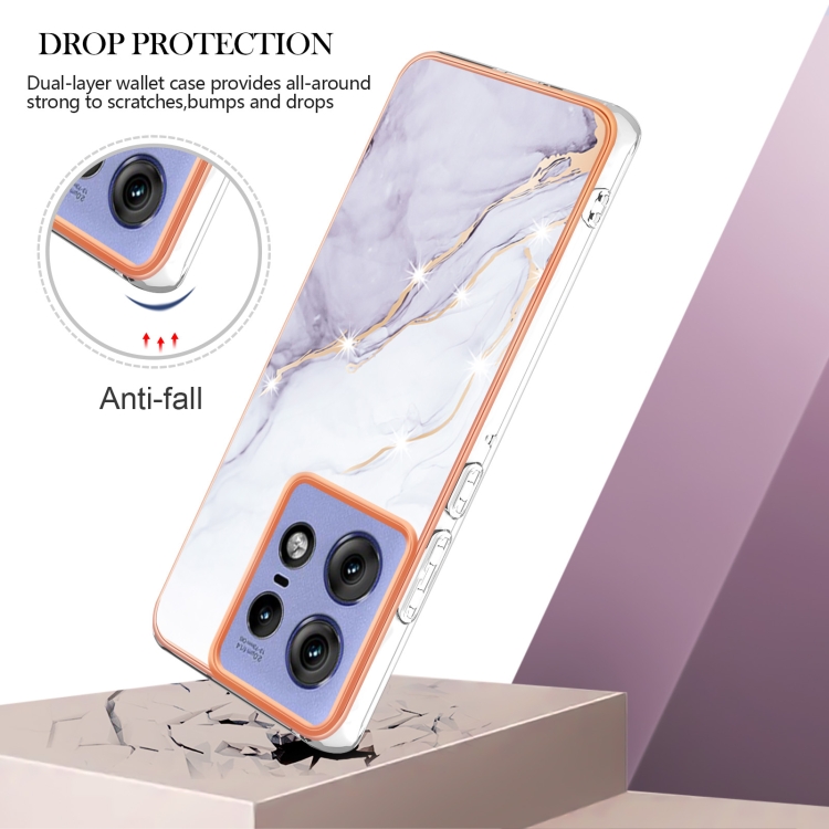 IMD MARBLE Husă De Protecție Pentru Motorola Edge 50 Pro WHITE