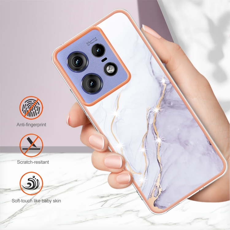 IMD MARBLE Husă De Protecție Pentru Motorola Edge 50 Pro WHITE