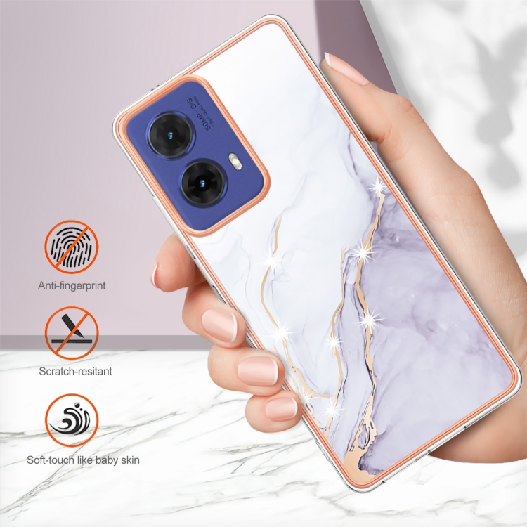 IMD MARBLE Husă De Protecție Pentru Motorola Moto G85 5G WHITE