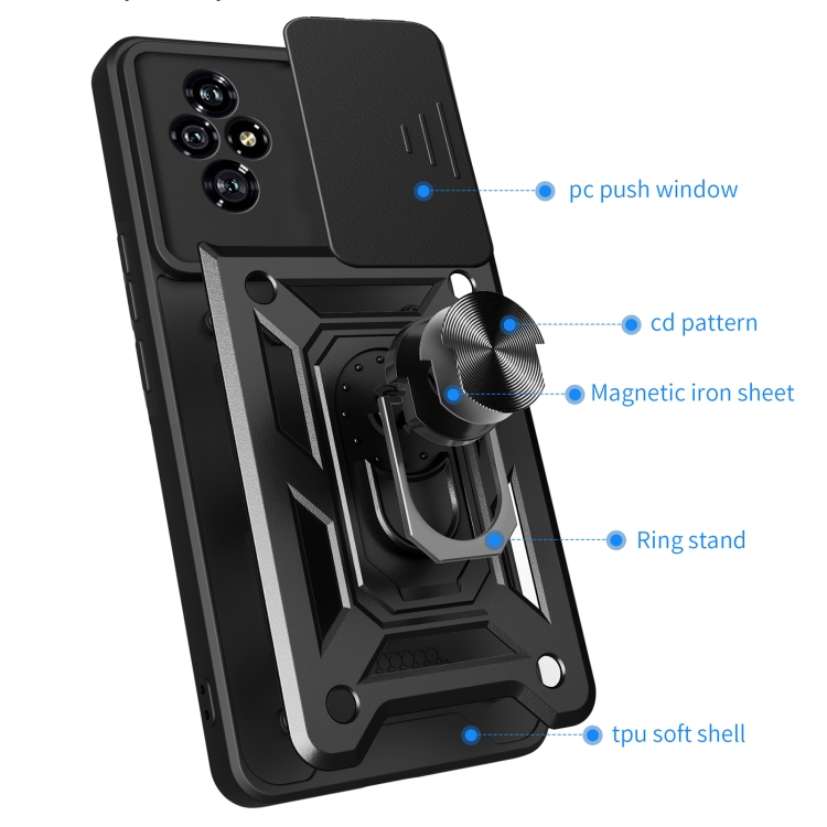 RING CAMERA Capac Cu Suport Pentru Honor 200 Negru