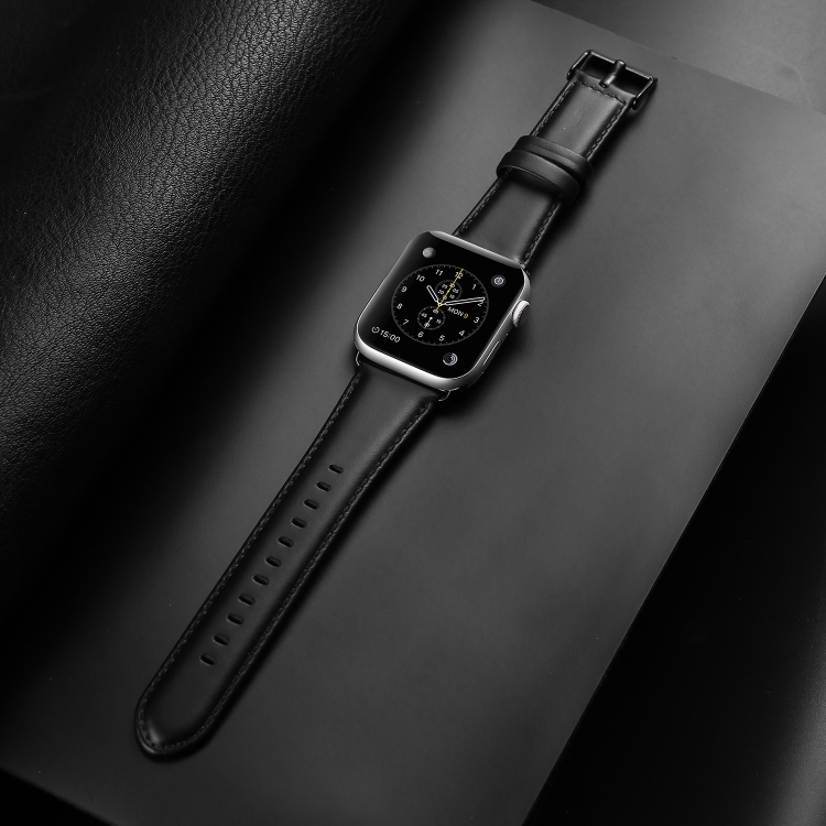 DUX LEATHER Curea Din Piele Pentru Apple Watch 10 42mm Negru