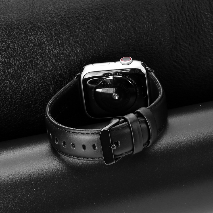 DUX LEATHER Curea Din Piele Pentru Apple Watch 10 42mm Negru