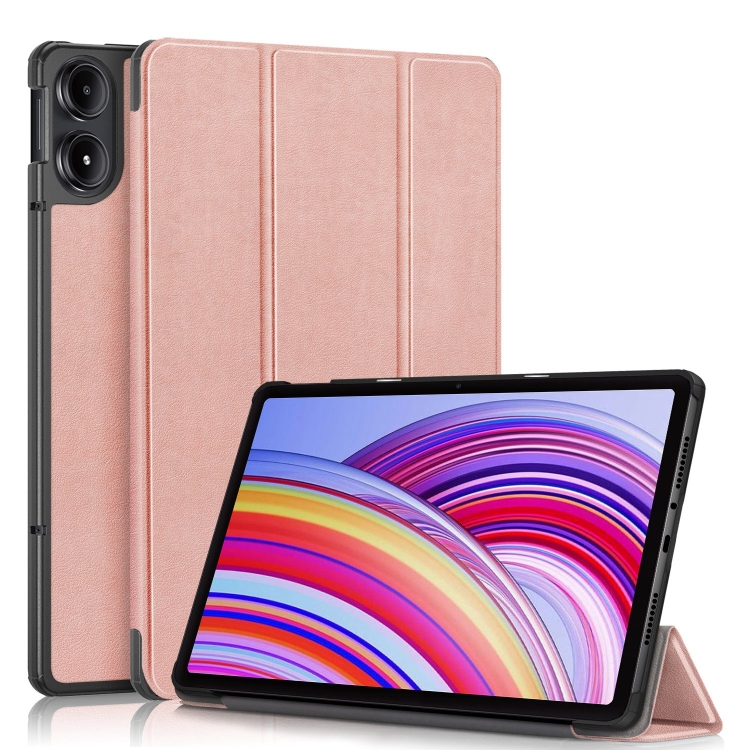 LEATHER Capac Cu Balamale Pentru Xiaomi Redmi Pad Pro / Pad Pentru 5G Aur Roz