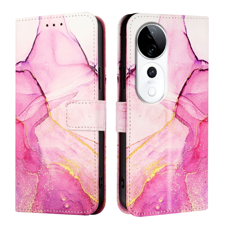 ART MARBLE Husă Portofel Pentru Vivo V40 5G PINK PURPLE