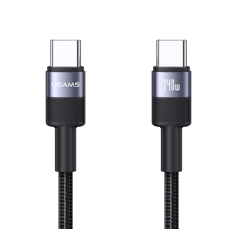 USAMS SJ727 240W Cablu De Date USB-C / USB-C 1,2 M Negru