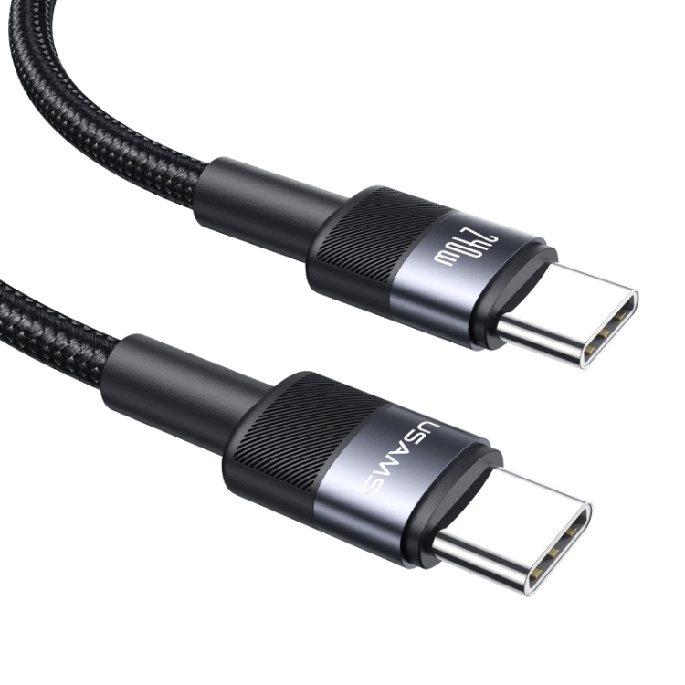 USAMS SJ727 240W Cablu De Date USB-C / USB-C 1,2 M Negru