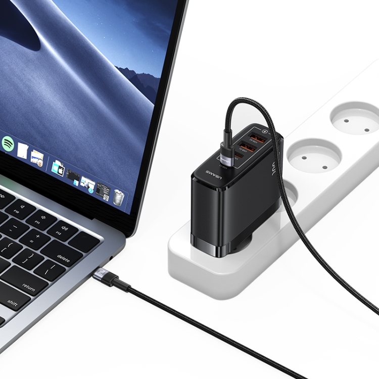 USAMS SJ727 240W Cablu De Date USB-C / USB-C 1,2 M Negru