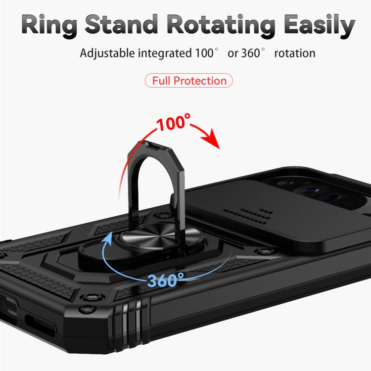 RING CAMERA Capac Cu Suport Pentru Google Pixel 9 Pro Negru