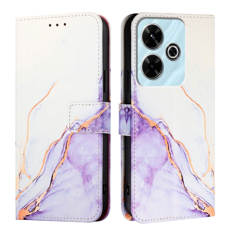 ART MARBLE Husă Portofel Pentru Xiaomi Redmi 13 WHITE PURPLE