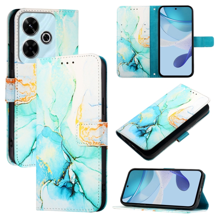 ART MARBLE Husă Portofel Pentru Xiaomi Redmi 13 GREEN