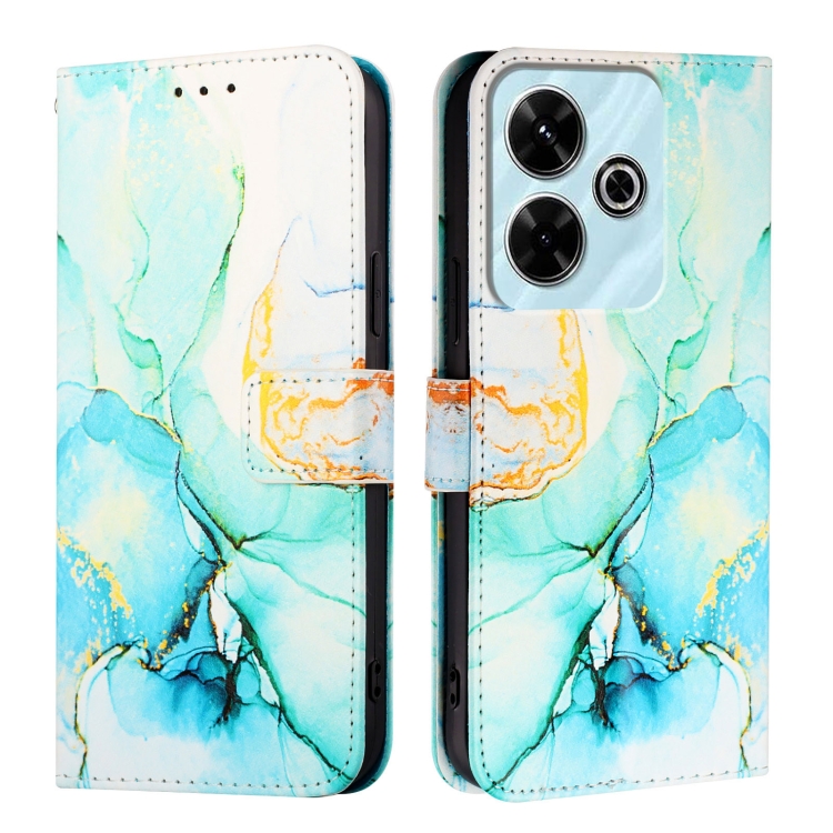 ART MARBLE Husă Portofel Pentru Xiaomi Redmi 13 GREEN