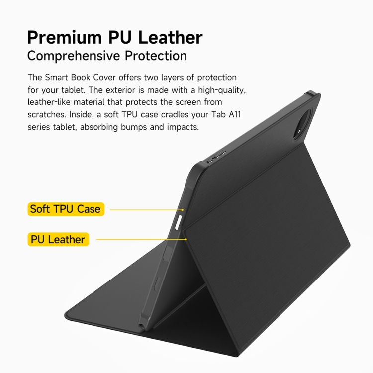 LEATHER Capac Cu Balamale Pentru Ulefone Tab A11 Pro Gri