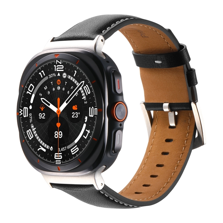 LEATHER Curea Din Piele Pentru Samsung Galaxy Watch Ultra 47mm Negru