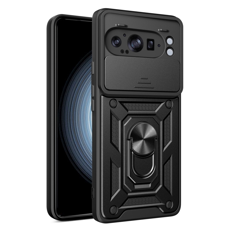 RING CAMERA Capac Cu Suport Pentru Google Pixel 9 Pro XL Negru