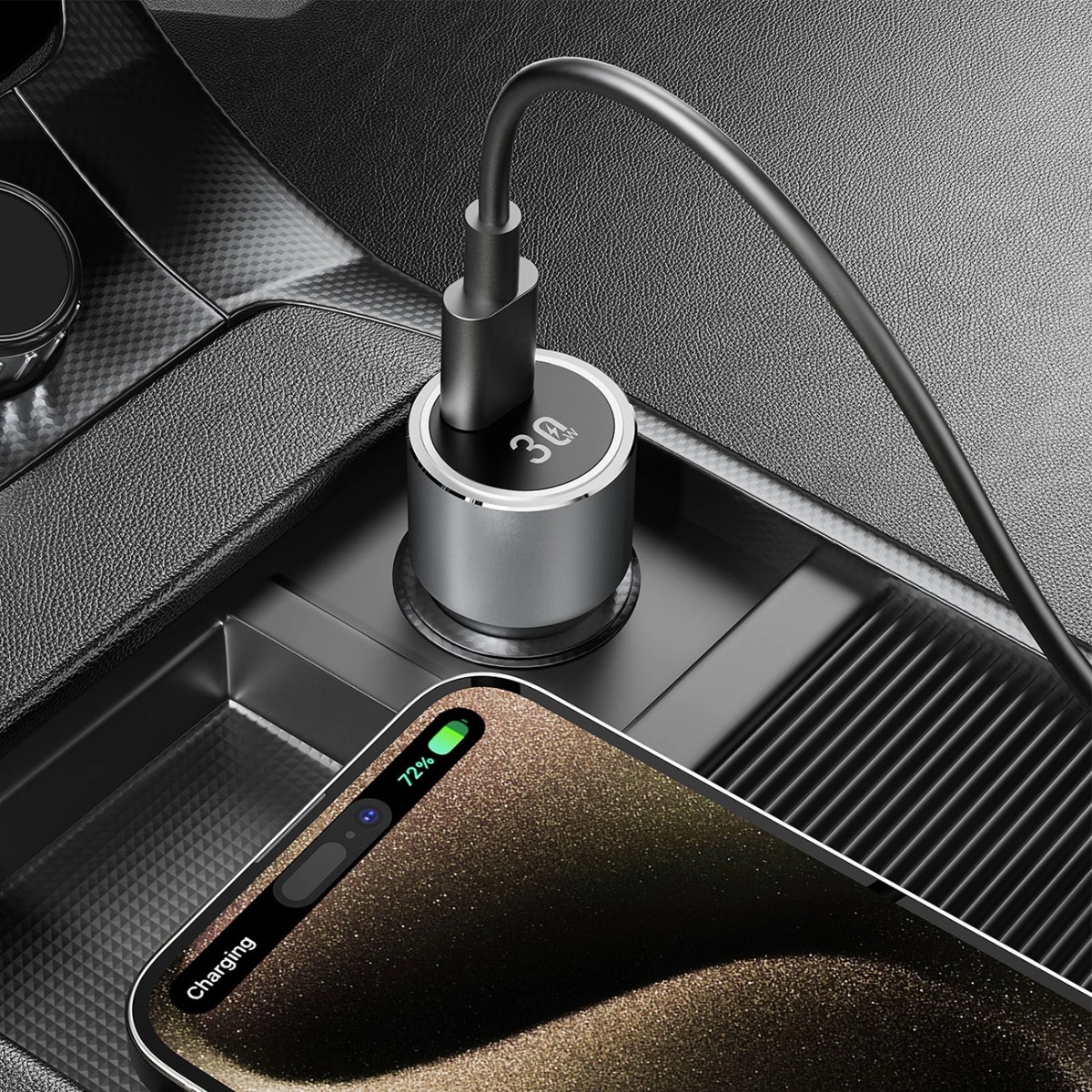 DUDAO R14 Încărcător Auto USB Tip-C 30W Argintiu