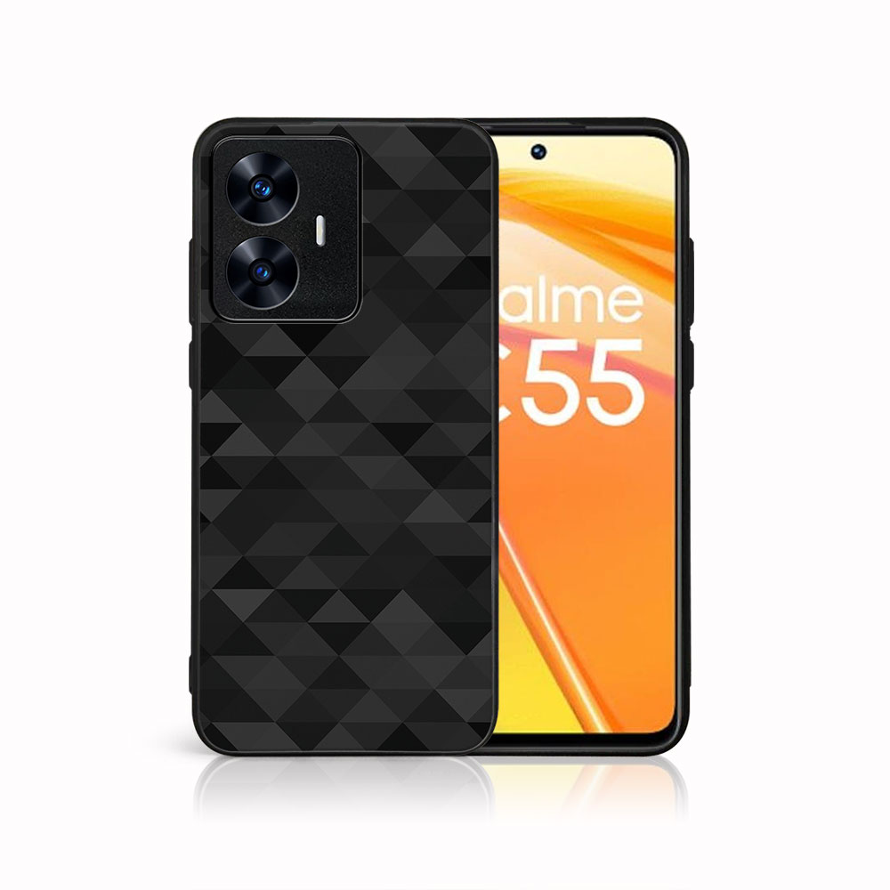 MY ART Husă De Protecție Pentru Realme C55 BLACK TRIANGURI (232)