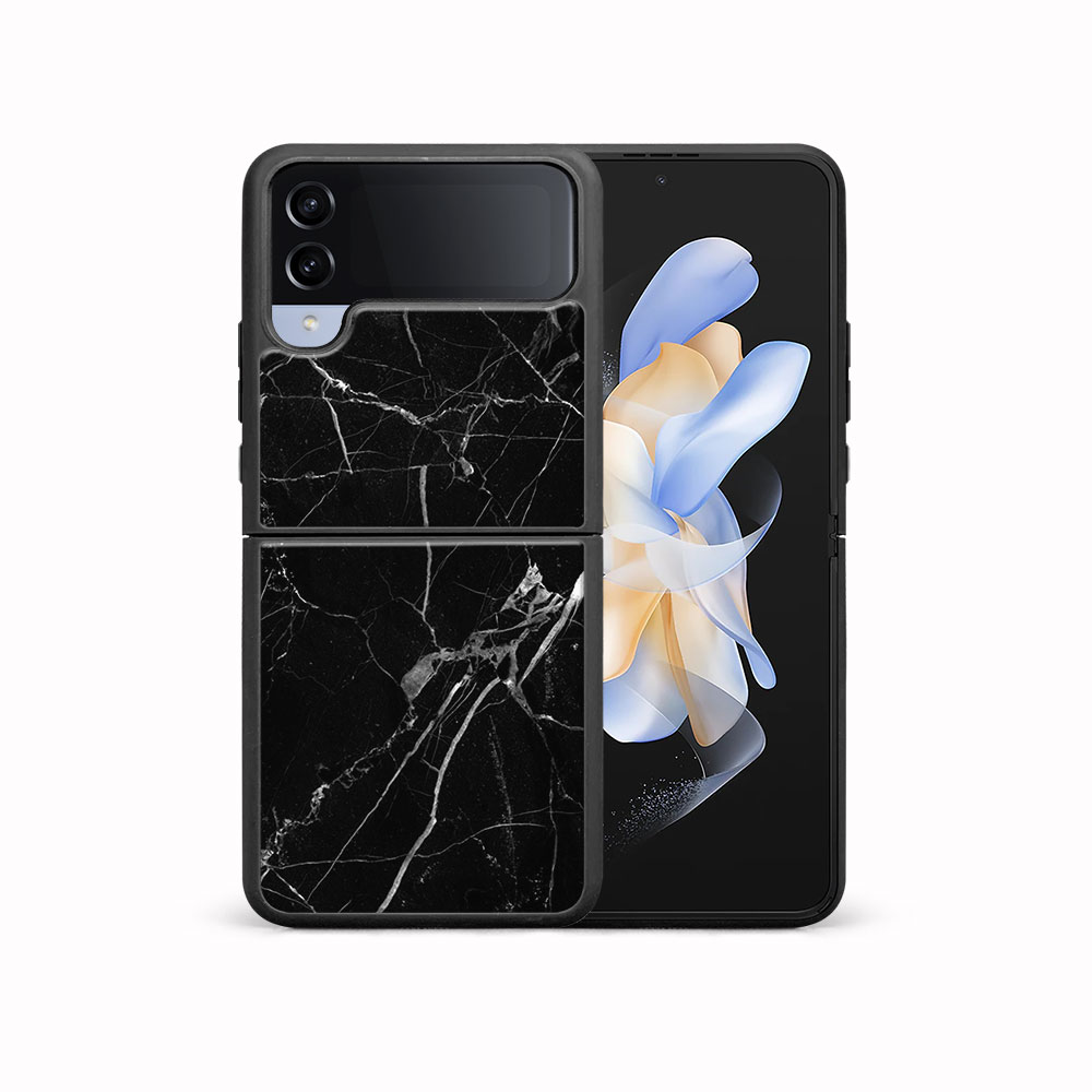 MY ART Capac De Protecție Pentru Samsung Galaxy Z Flip4 5G BLACK MARBLE (142)