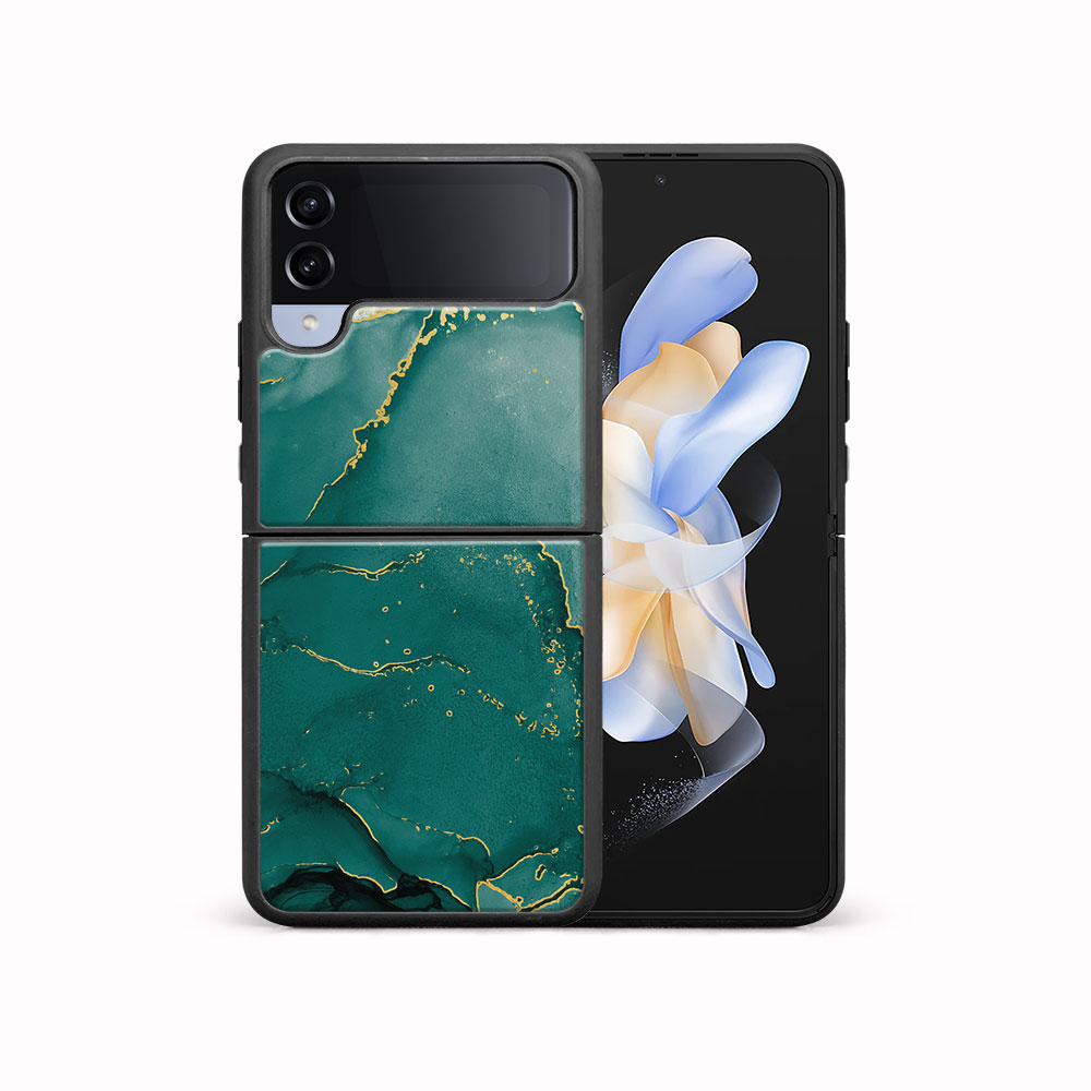 MY ART Capac De Protecție Pentru Samsung Galaxy Z Flip4 5G GREEN MARBLE (145)