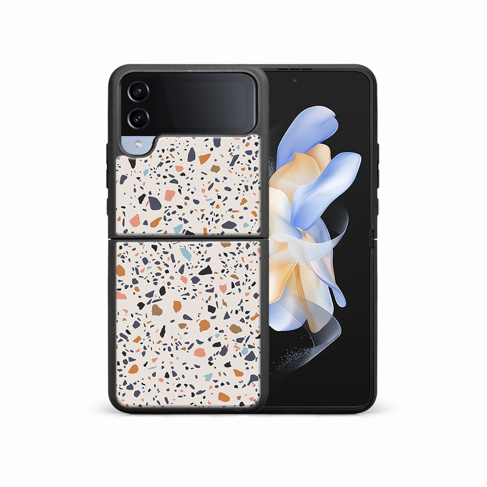 MY ART Husă De Protecție Pentru Samsung Galaxy Z Flip4 5G BEIGE TERRAZZO (162)