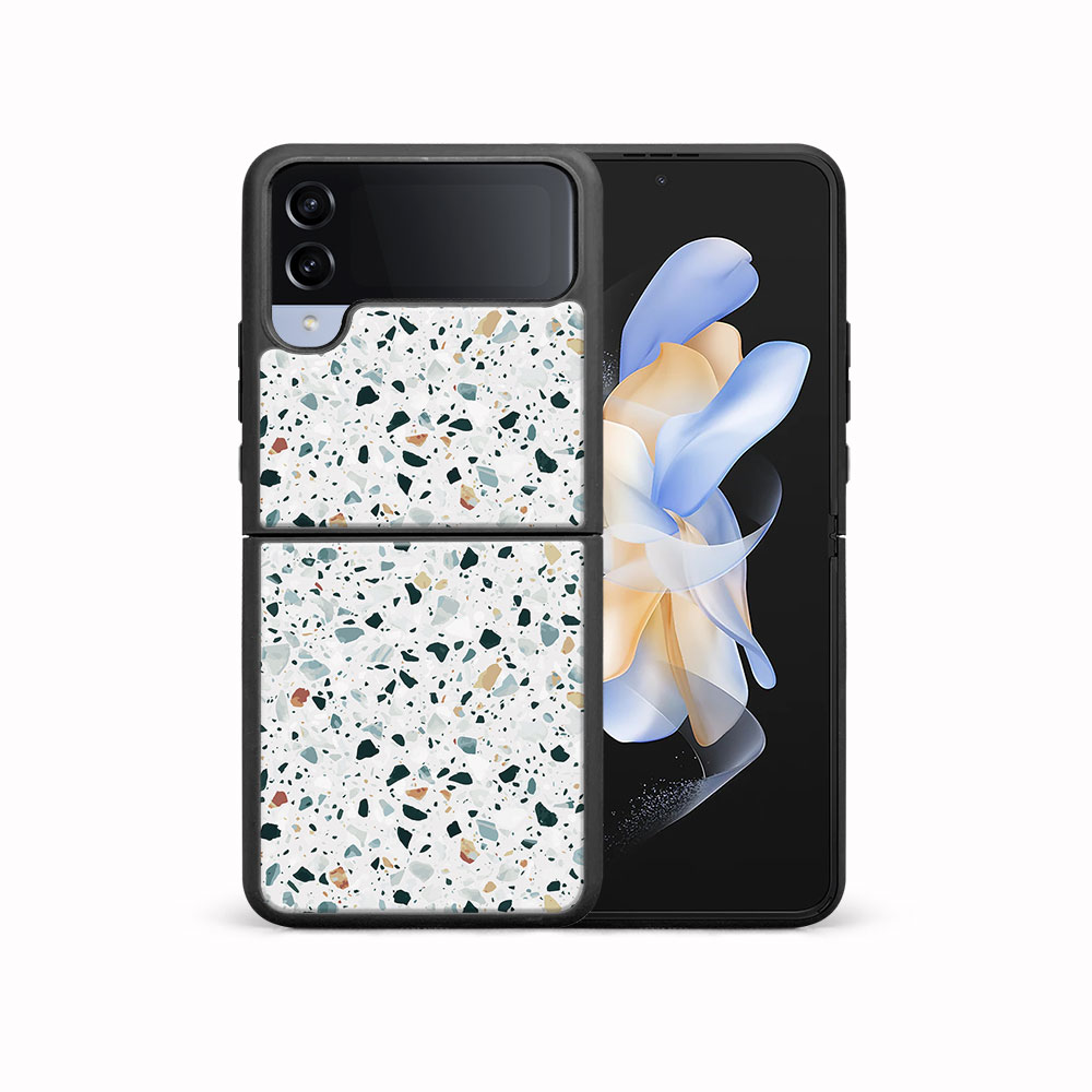 MY ART Husă De Protecție Pentru Samsung Galaxy Z Flip4 5G GREY TERRAZZO (163)