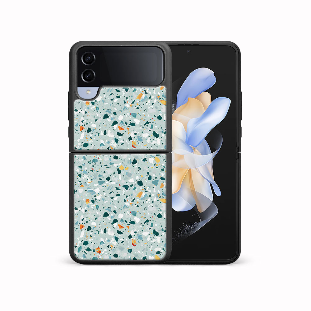 MY ART Husă De Protecție Pentru Samsung Galaxy Z Flip4 5G BLUE TERRAZZO (164)