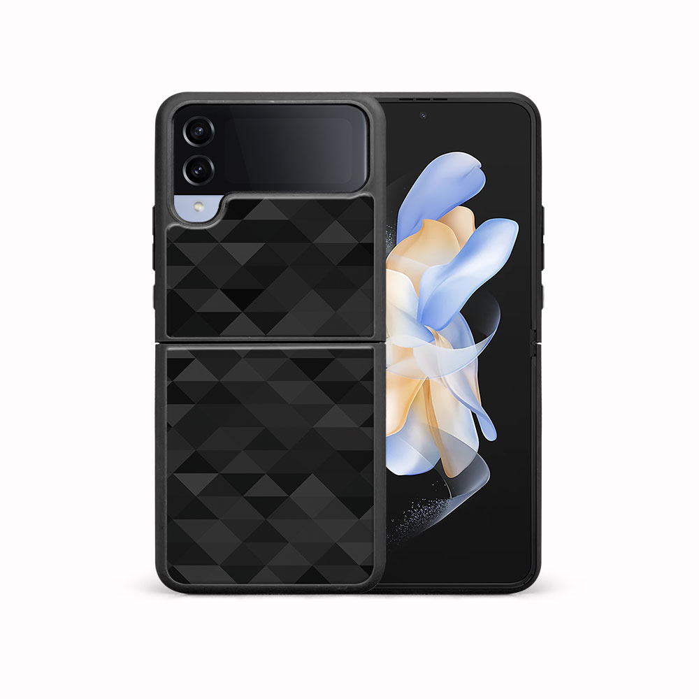 MY ART Husă De Protecție Pentru Samsung Galaxy Z Flip4 5G BLACK TRIANGURI (232)