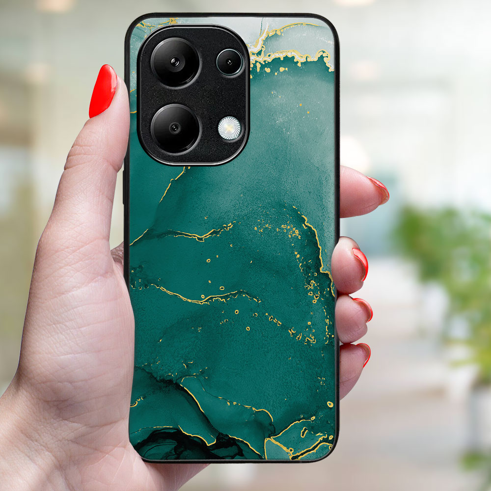 MY ART Husă De Protecție Pentru Xiaomi Redmi Note 13 GREEN MARBLE (145)