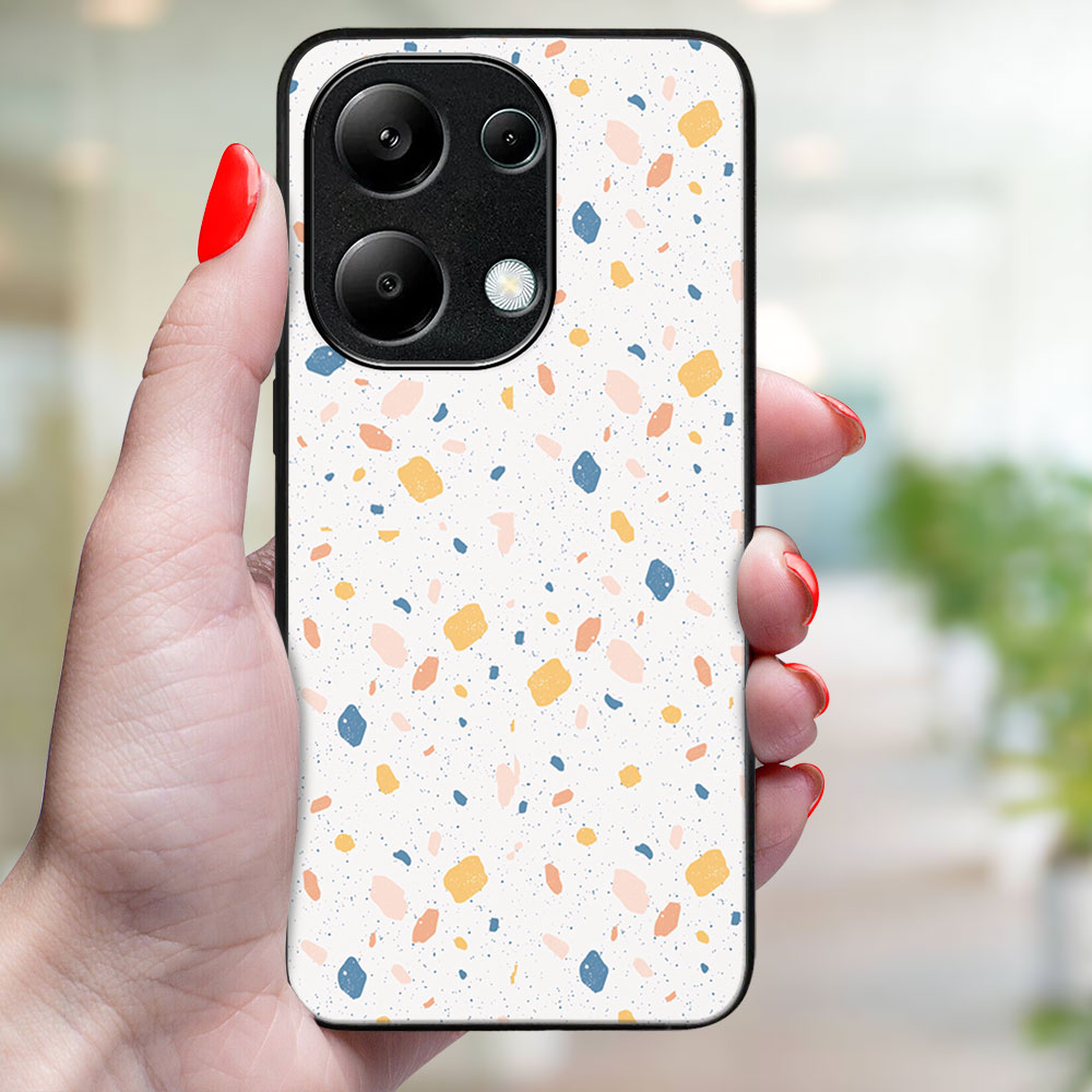 MY ART Husă De Protecție Pentru Xiaomi Redmi Note 13 ORANGE TERRAZZO (165)