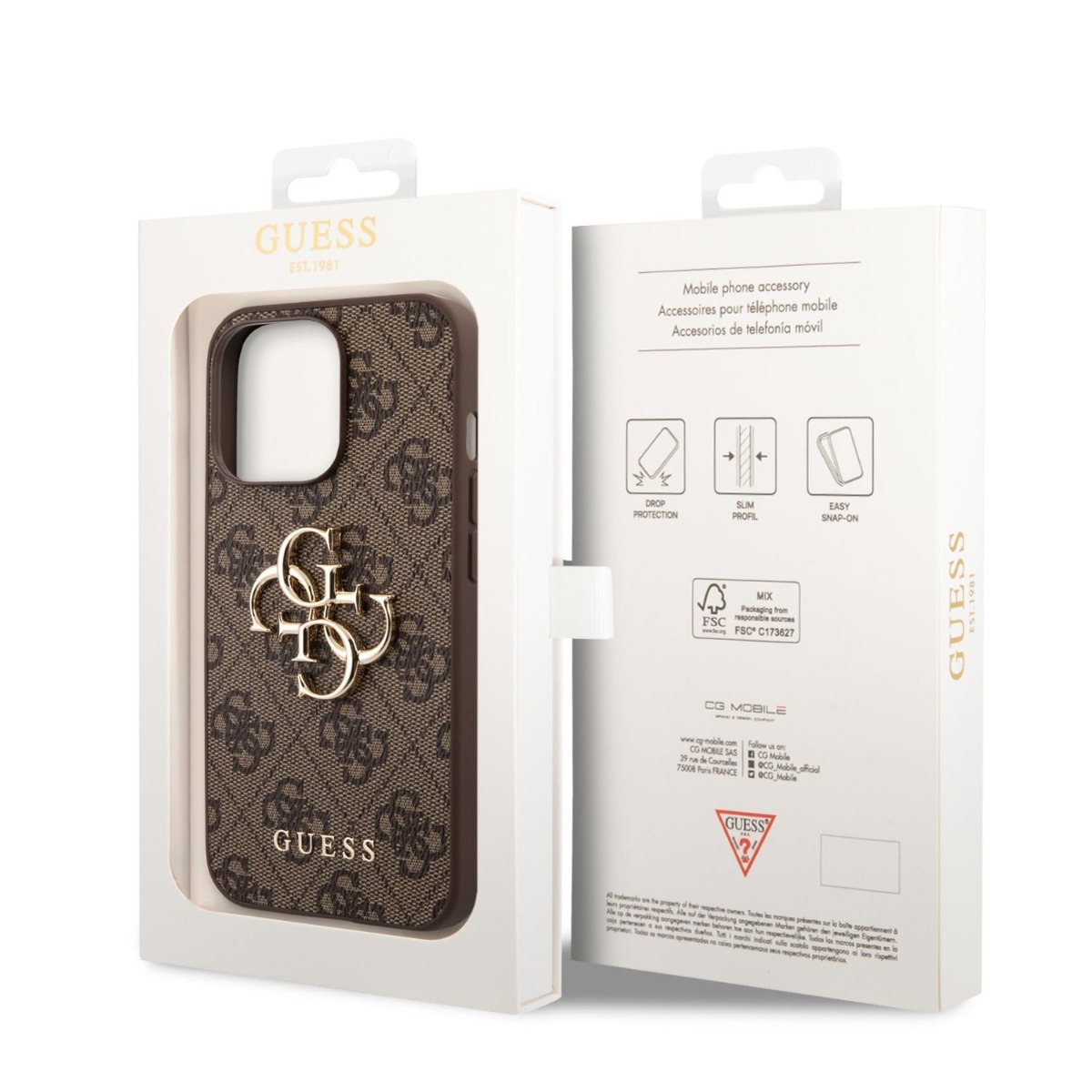 Capac GUESS 4G METAL Pentru Apple IPhone 14 Pro Max Maro