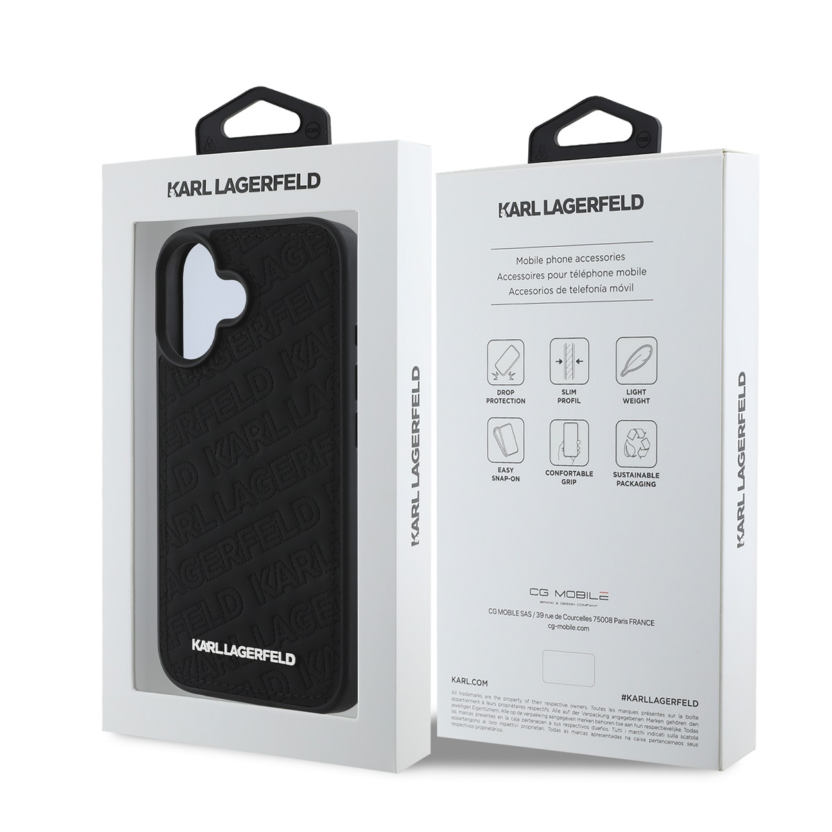 KARL LAGERFELD PU QUILTED Husă Spate Pentru Apple IPhone 16 Negru