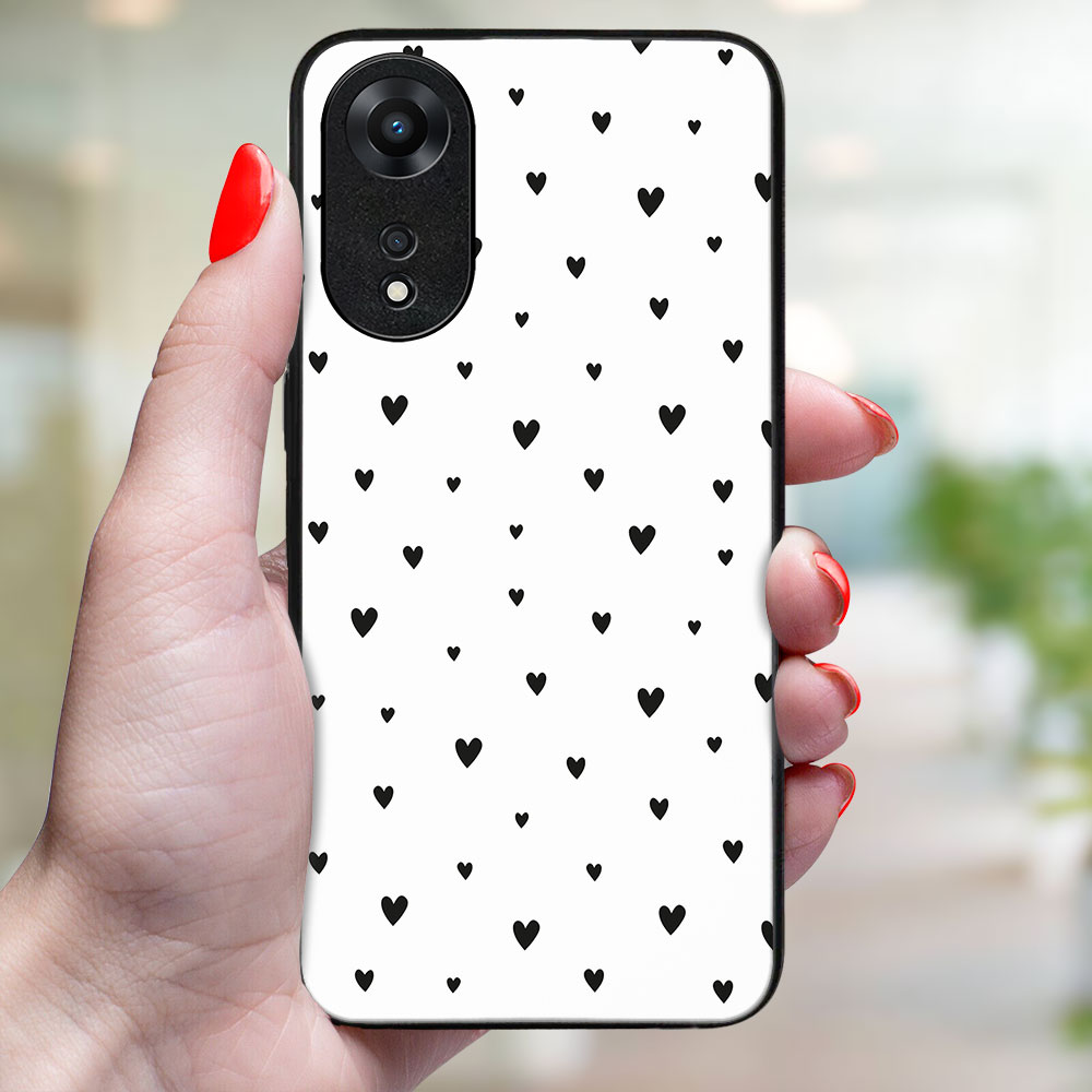 MY ART Husă De Protecție Pentru Oppo A78 5G BLACK HEARTS (167)