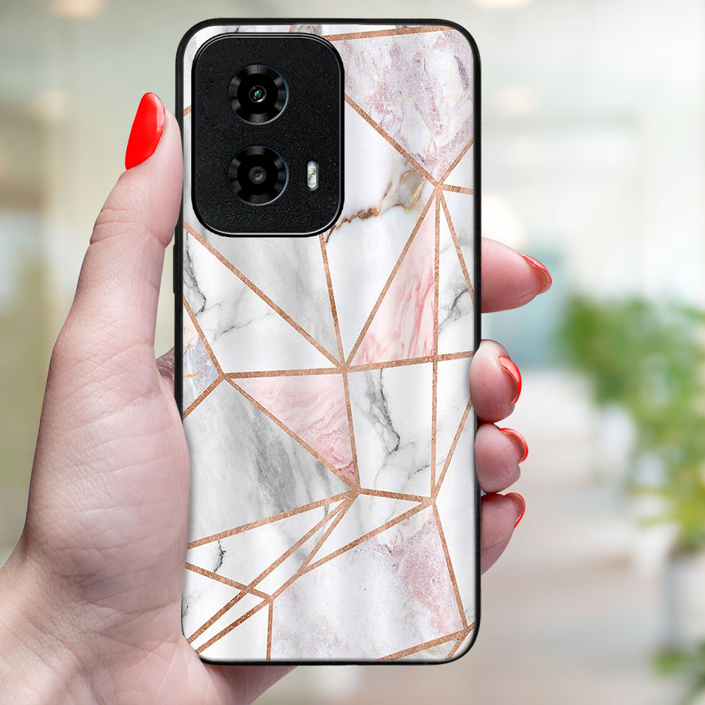 MY ART Capac De Protecție Pentru Motorola Moto G04 / G24 / G24 Putere PINK MARBLE (143)