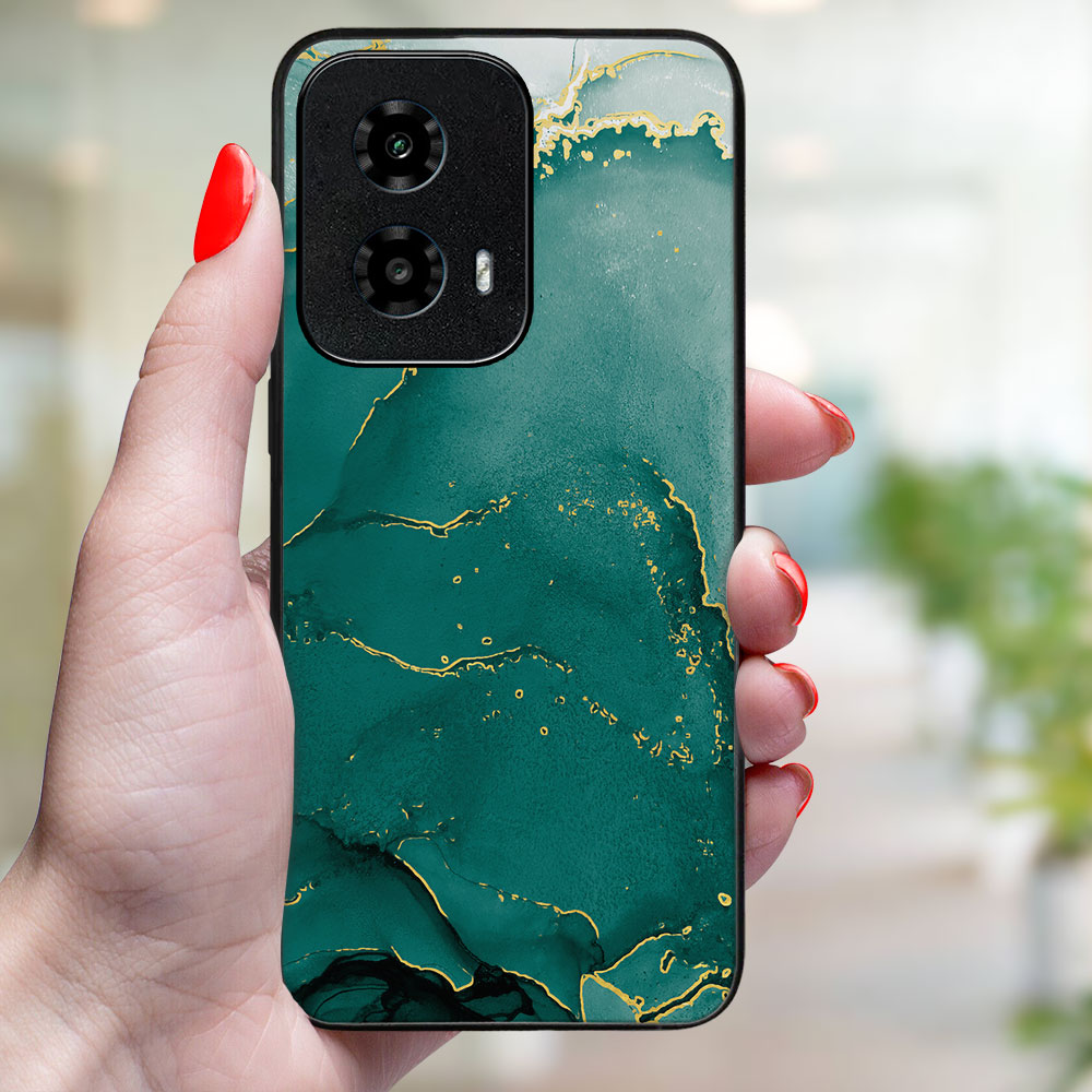 MY ART Capac De Protecție Pentru Motorola Moto G04 / G24 / G24 Putere GREEN MARBLE (145)