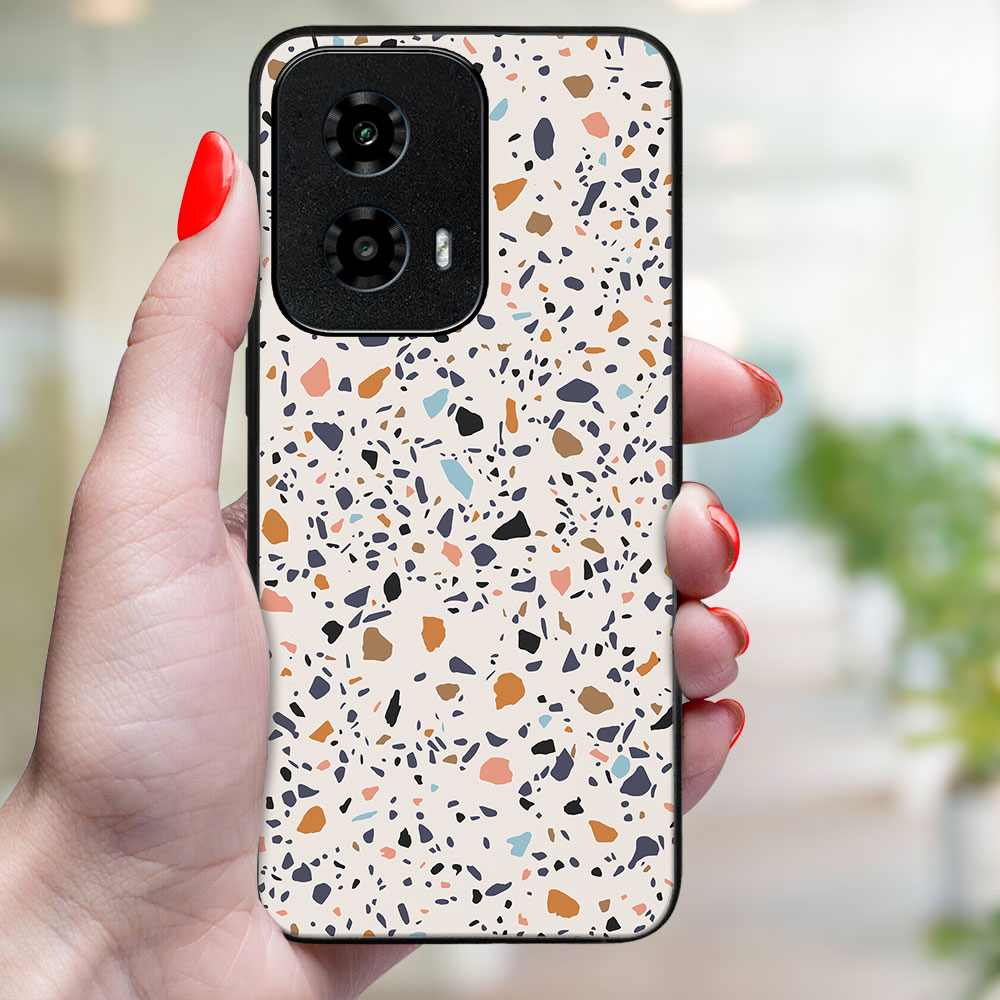 MY ART Husă De Protecție Pentru Motorola Moto G04 / G24 / G24 Power BEIGE TERRAZZO (162)