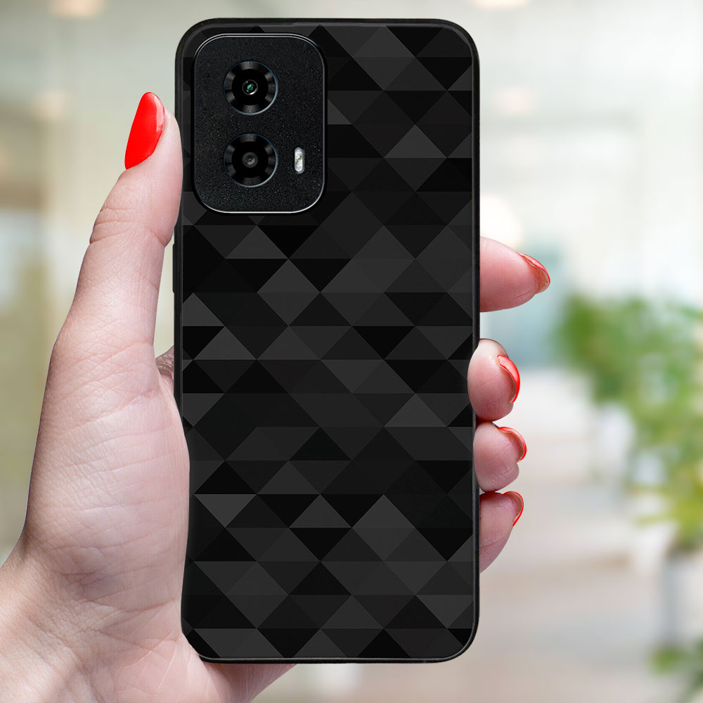 MY ART Husă De Protecție Pentru Motorola Moto G34 5G BLACK TRIANGURI (232)